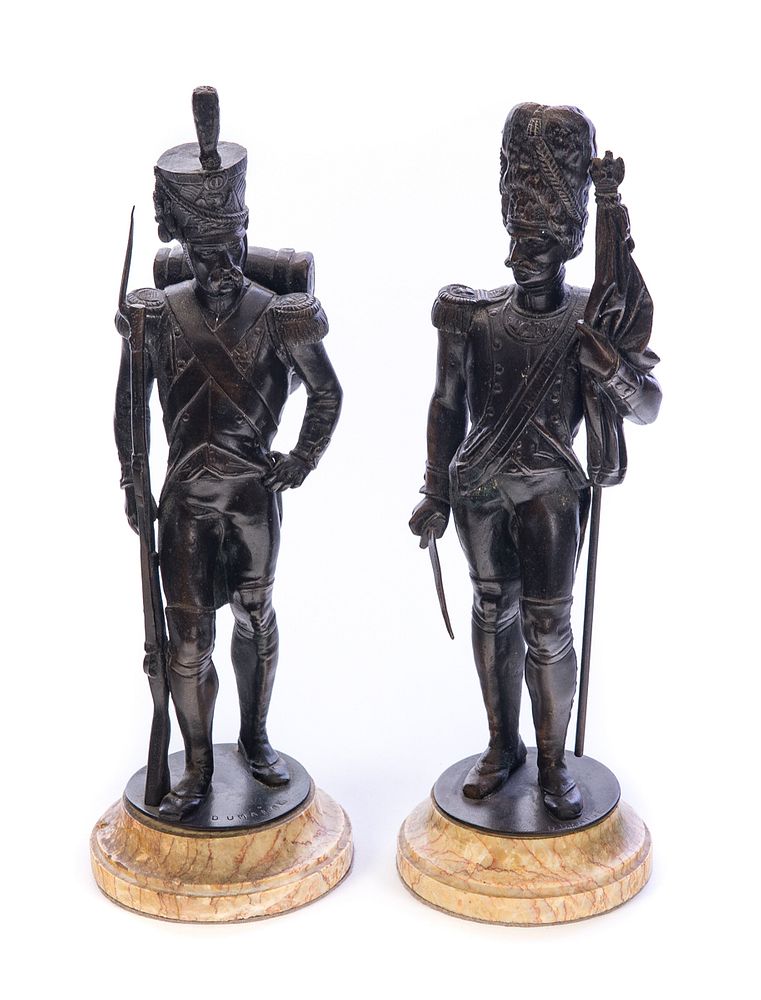 Appraisal: Pair of Bronze Sculptures Signed Etienne Henry Dumaige Pair of