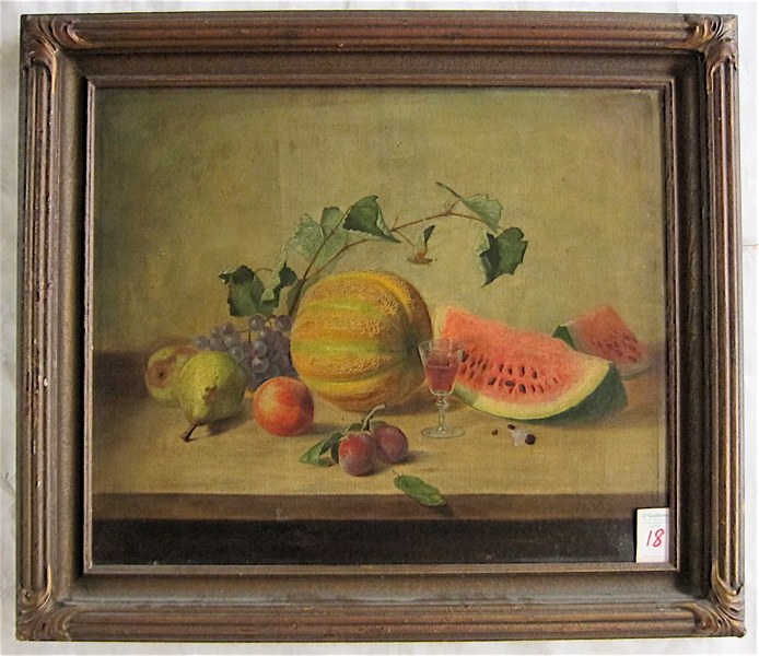 Appraisal: GEORGE W PLATT AMERICAN - STILL LIFE PAINTING fruit on