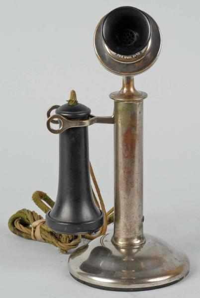 Appraisal: Samson Junior Type Candlestick Telephone Description Circa Nickel over brass