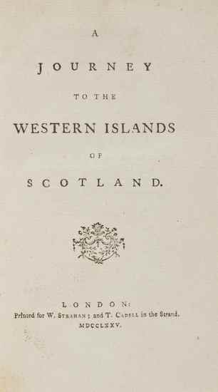 Appraisal: Johnson Samuel A Journey to the Western Islands of Scotland