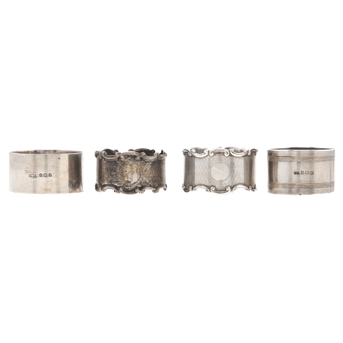 Appraisal: Two and a pair of George V silver napkin rings