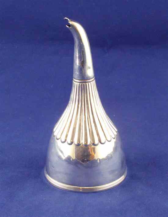 Appraisal: A George III demi fluted silver wine funnel lacking strainer