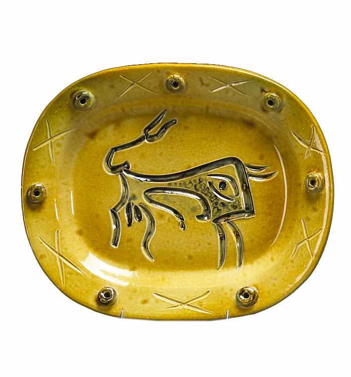 Appraisal: Pablo Picasso Spanish - Engraved Bull A R Glazed terre