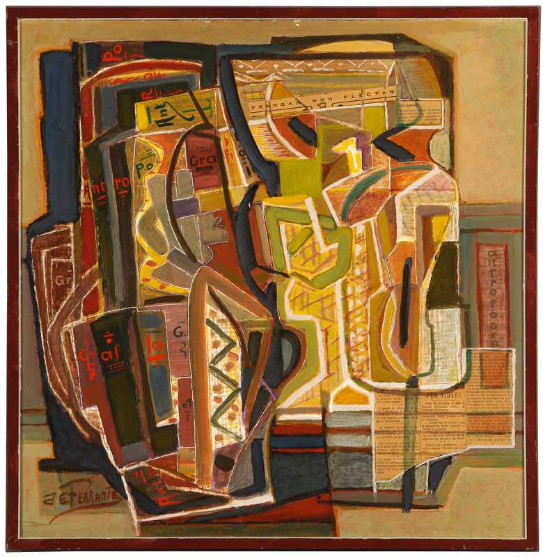 Appraisal: 'Antropogra'' Cubist Abstraction '' H x '' W