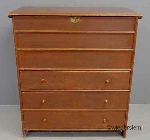 Appraisal: New England pine blanket chest late th c with a