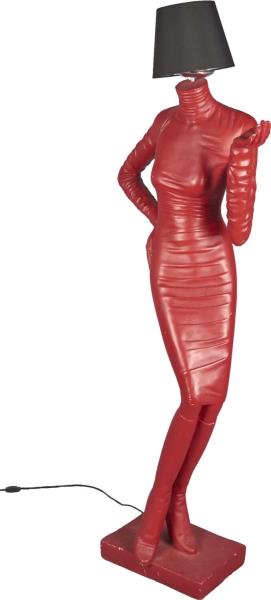 Appraisal: Tall Pop Art Red Lady Floor Lamp With Shade This