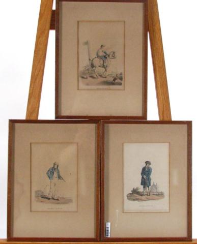 Appraisal: Group of three vintage framed color engravings book plates depicting