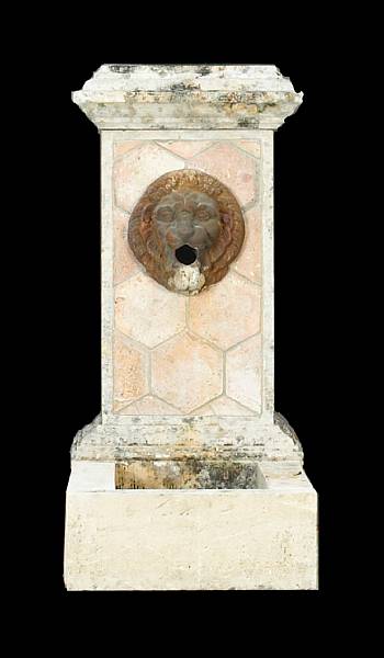 Appraisal: A French Neoclassical style limestone and terracotta fountain th century