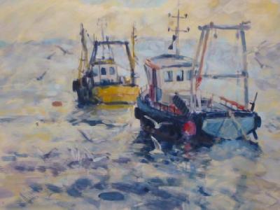 Appraisal: DENNIS BARKER th Century Quayside signed pastel title inscribed on