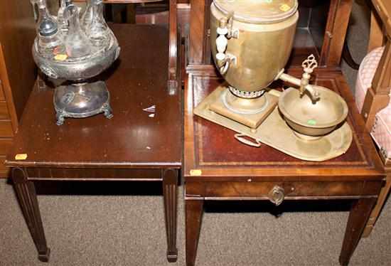 Appraisal: Federal style mahogany two-tier bedside stand and a similar bedside