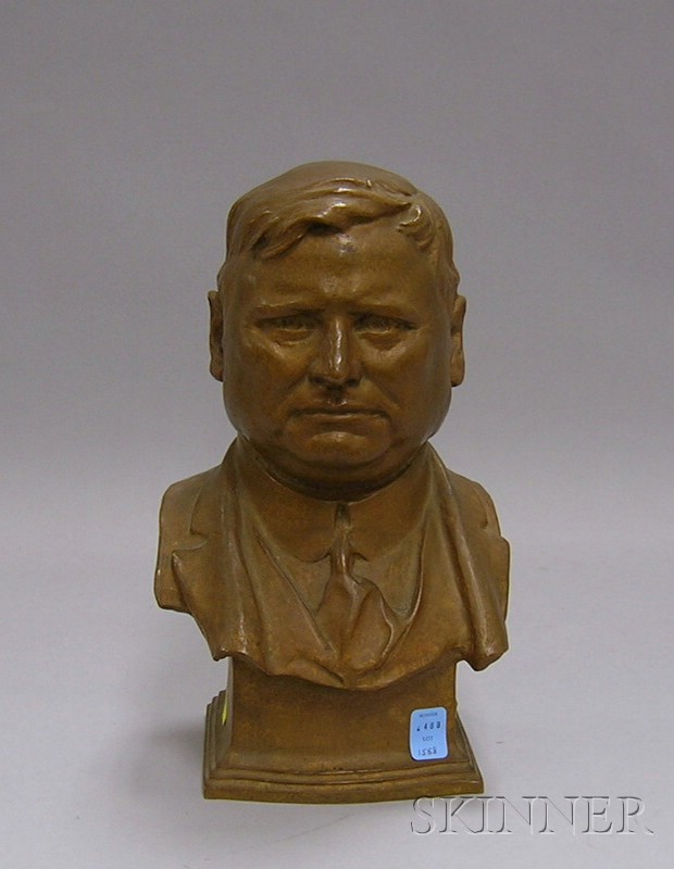 Appraisal: Bronze Bust of a Man by Adolph Alexander Weinman German