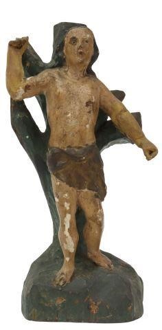 Appraisal: Spanish Colonial santo altar figure Saint Sebastian th c depicting