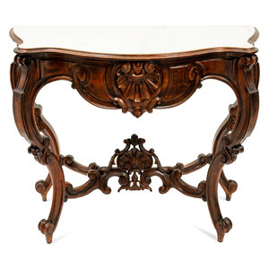 Appraisal: A Louis XV Style Marble-Top Console Table Late th to