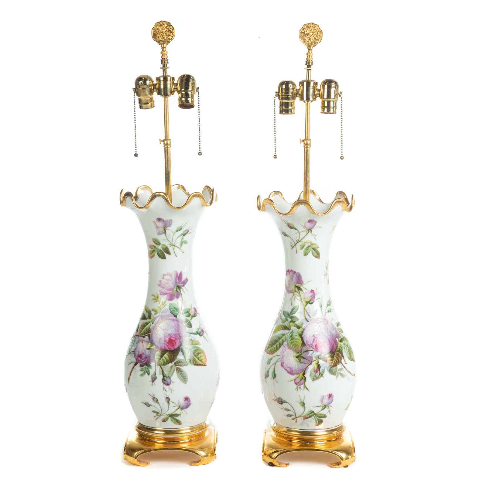 Appraisal: A PAIR OF FRENCH PORCELAIN VASE LAMPS Late th century