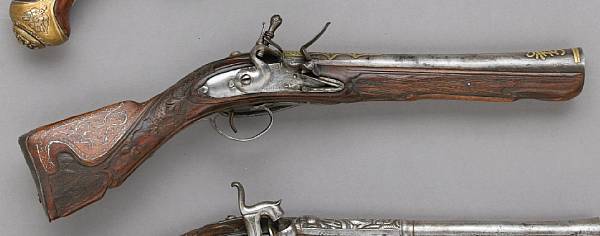 Appraisal: An Ottoman flintlock blunderbuss pistolearly th century The inch barrel