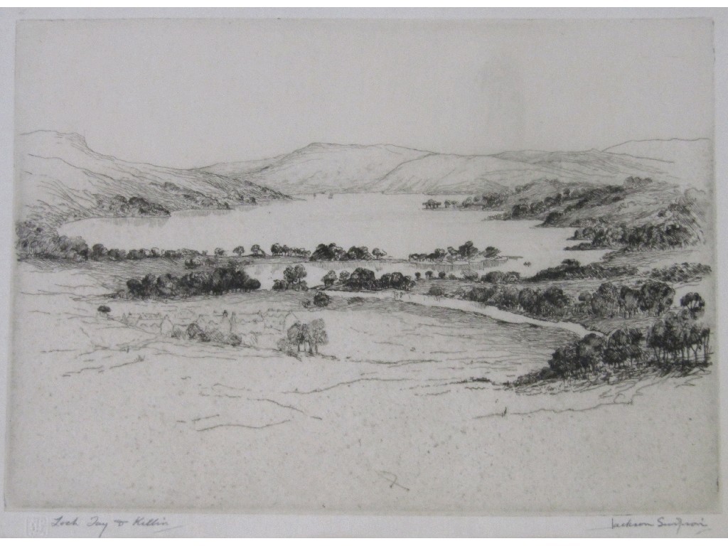 Appraisal: JACKSON SIMPSON Two etchings 'Loch Tay and Killin' and 'Kilchurn