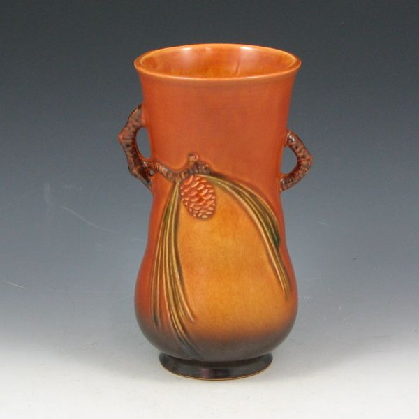 Appraisal: Roseville Pine Cone vase in brown Marked Roseville USA -