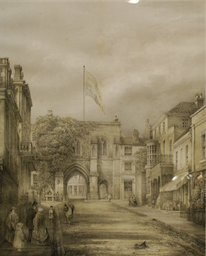 Appraisal: After Prosser - 'The West Gate Winchester' lithograph x cm