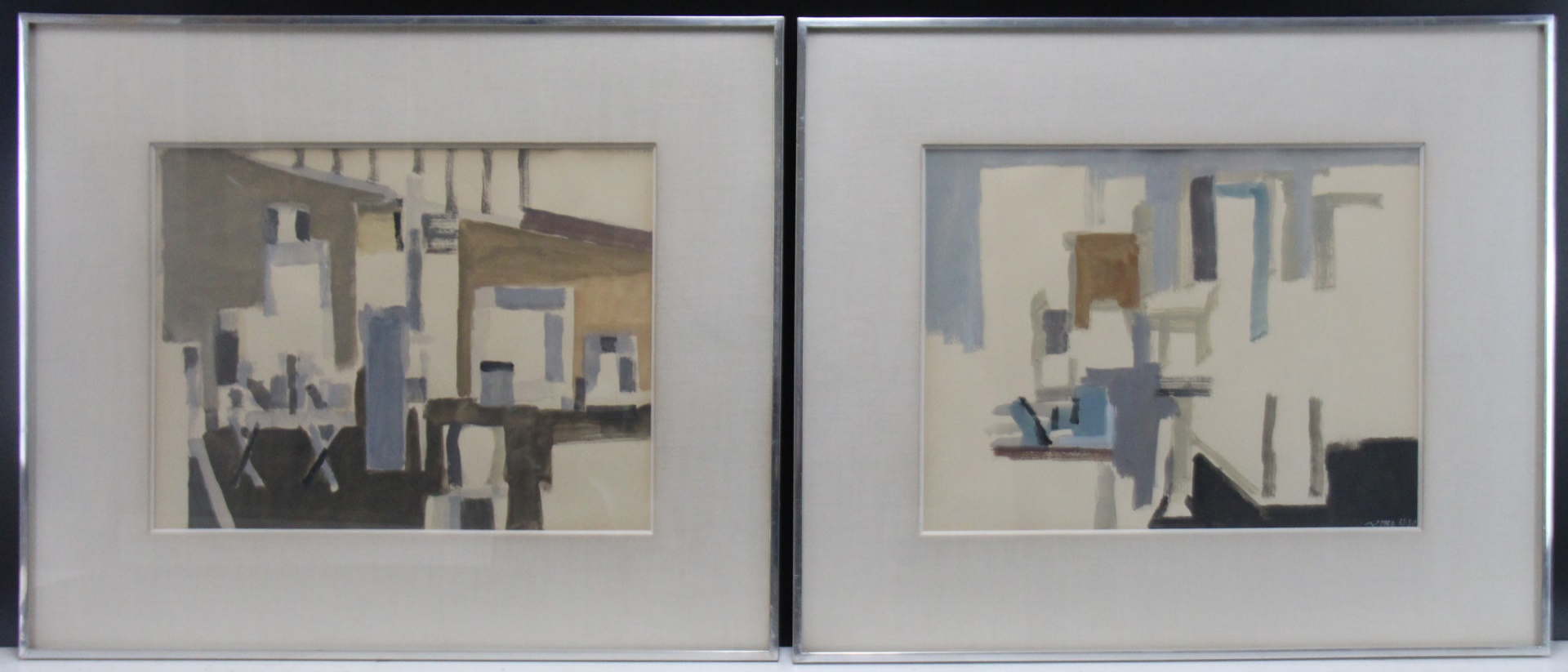 Appraisal: SERGIO DE CASTRO FRENCH ARGENTINIAN - Pair of gouaches on