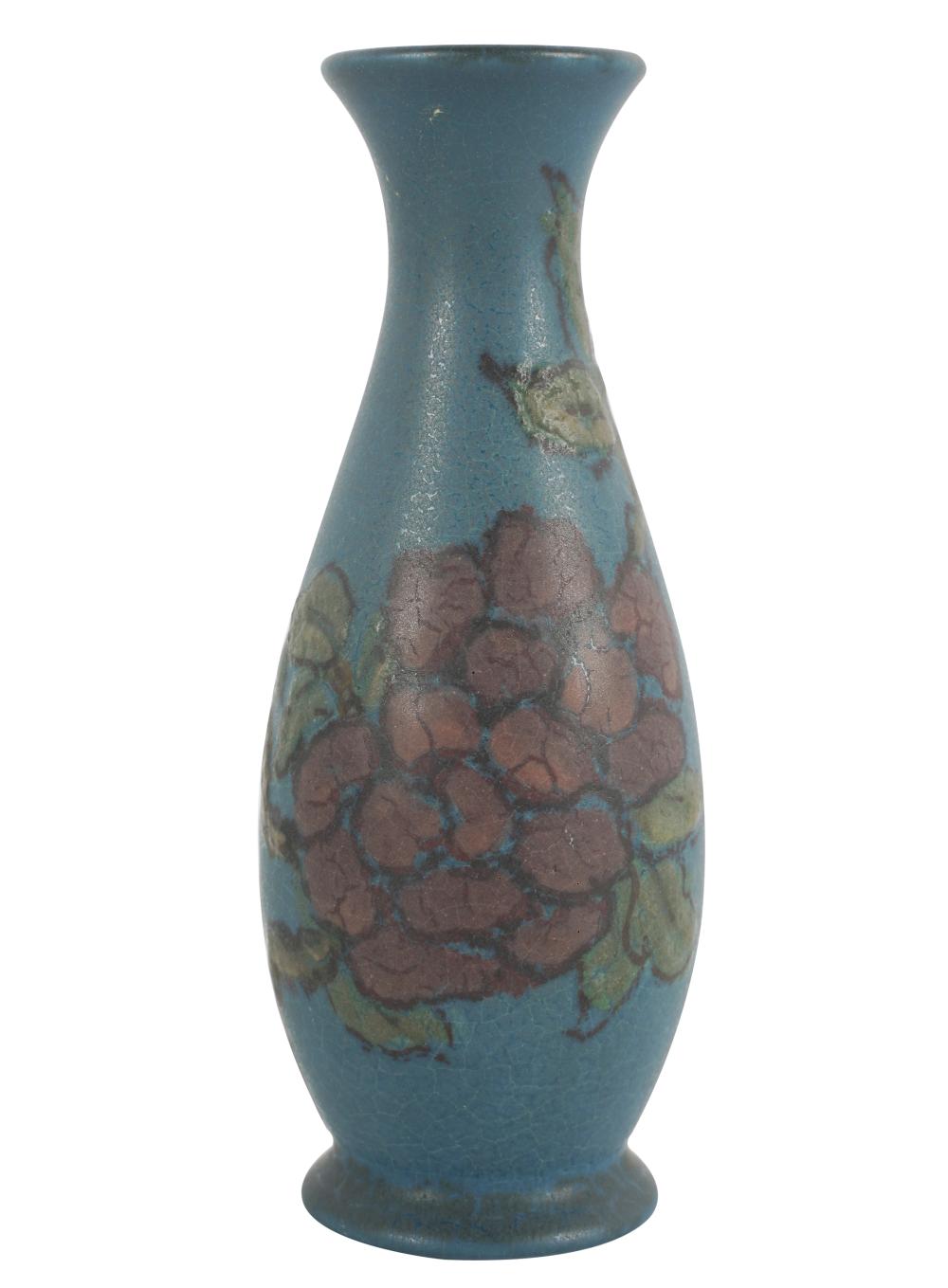 Appraisal: ROOKWOOD VELLUM POTTERY BUD VASE impressed RP flame and date