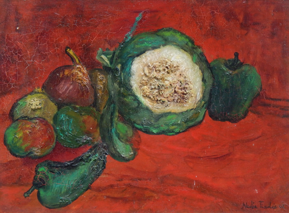 Appraisal: Nadia Eadie th Century Still life oil on canvas signed