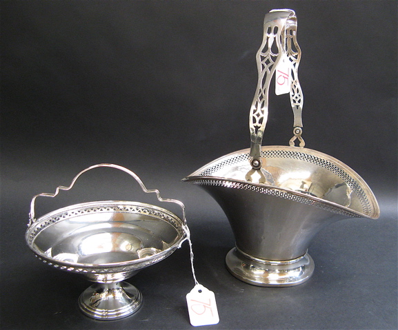 Appraisal: TWO AMERICAN STERLING SILVER BASKETS The larger by Saart Brothers