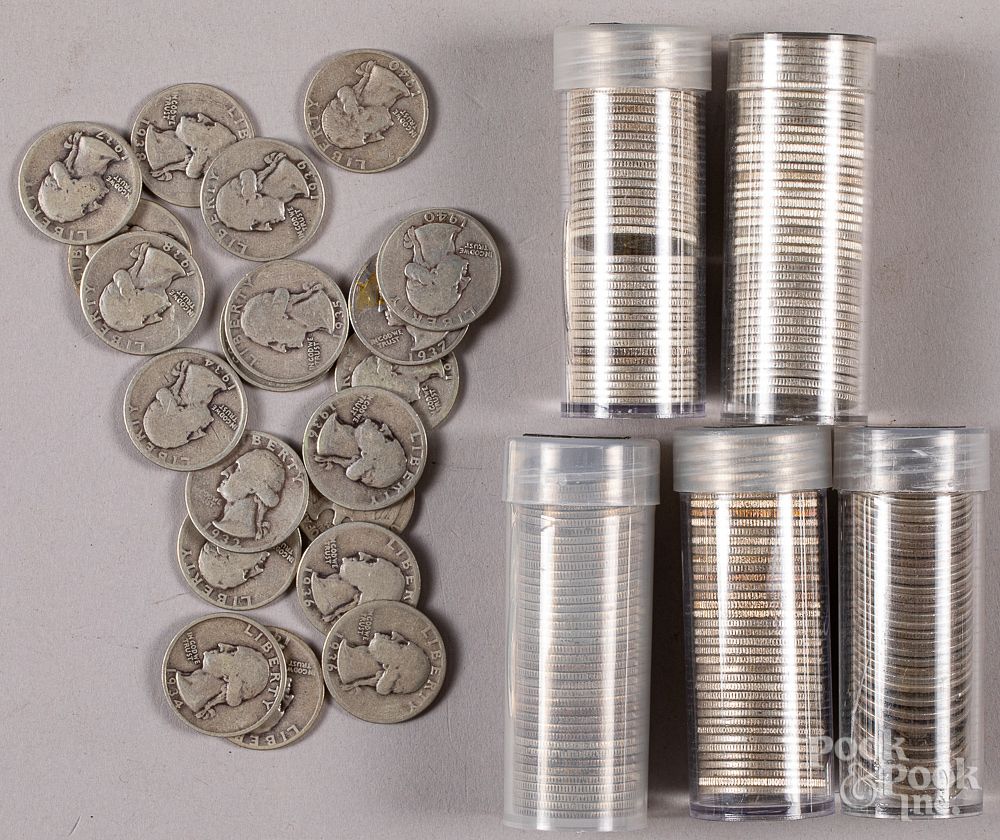 Appraisal: Washington silver quarters total etc Washington silver quarters total together