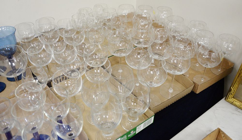 Appraisal: Six Tray Lots of Crystal to include oversized red wine