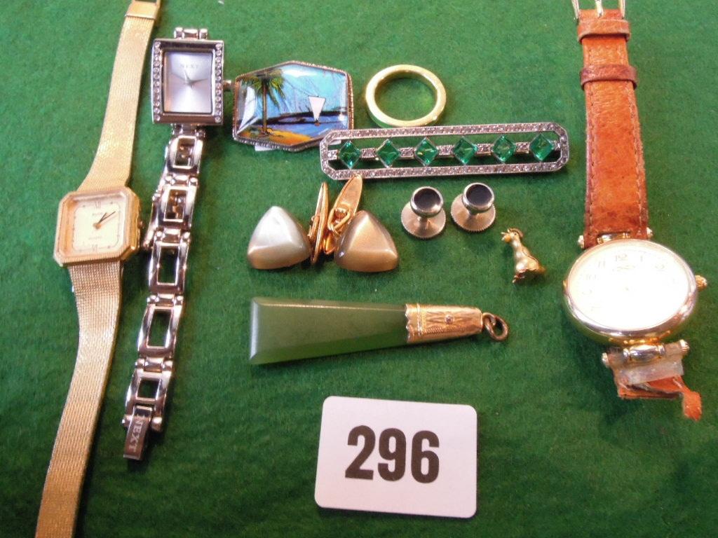 Appraisal: A small collection of costume jewellery wrist watches etc