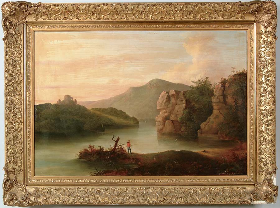 Appraisal: THOMAS BARTHOLOMEW BAILEY GRIFFIN American - LANDSCAPE WITH BOY FISHING