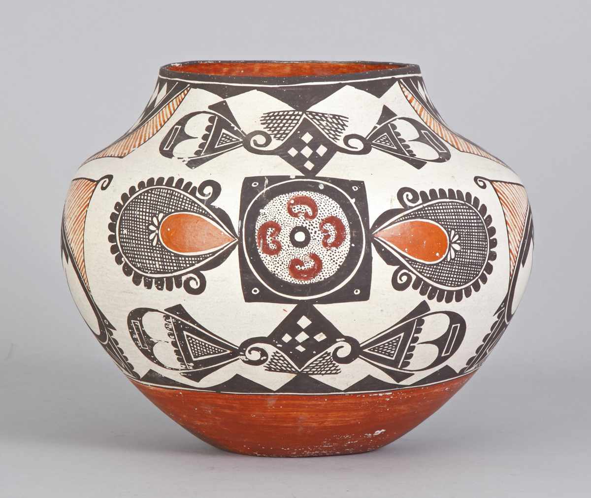 Appraisal: Early th Century Acoma Pot Complex geometric and curvilinear polychrome