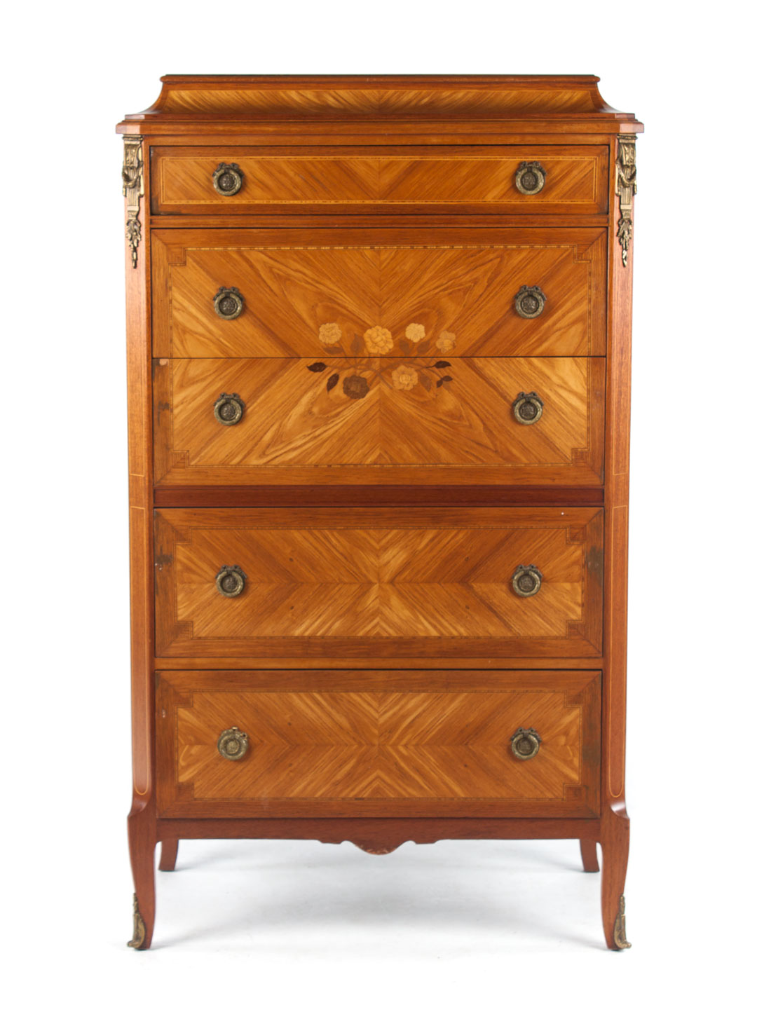 Appraisal: Louis XV style tall chest Grossfield New York flat top