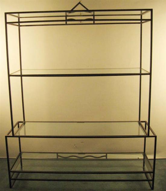 Appraisal: Maurice Beane Iron and Glass Presentation Shelf Unit Richmond VA