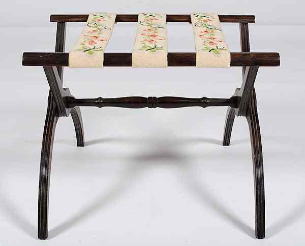 Appraisal: Luggage Rack th century a folding luggage rack with three