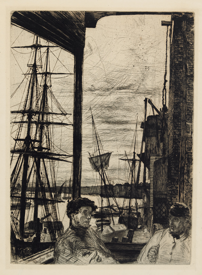 Appraisal: JAMES A M WHISTLER Rotherhithe Etching and drypoint on antique