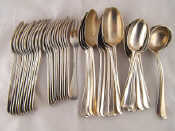 Appraisal: A part canteen of Hanoverian flatware comprising eleven tablespoons ten