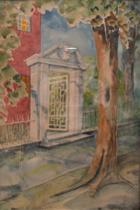 Appraisal: Worley A lovely watercolor on paper depicting an entrance to