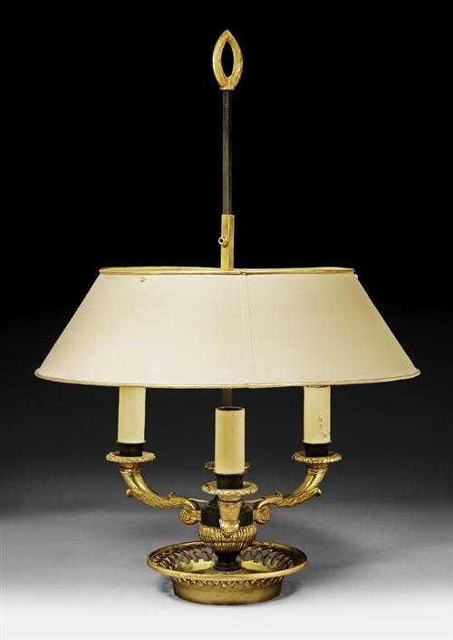 Appraisal: TABLE LAMP KNOWN AS A LAMPE BOUILLOTTE Louis XVI style