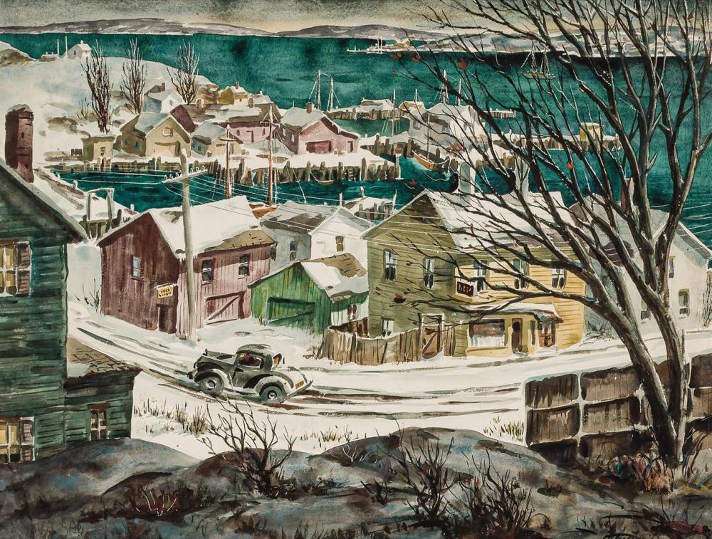 Appraisal: HENRY GASSER American - Winter Vista watercolor paper signed lower