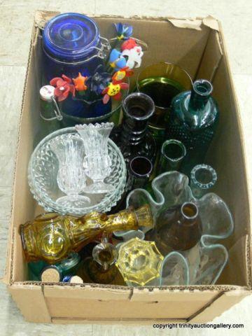 Appraisal: Lot of Miscellaneous Decorator Glass Bottles - Compotes vases cruets