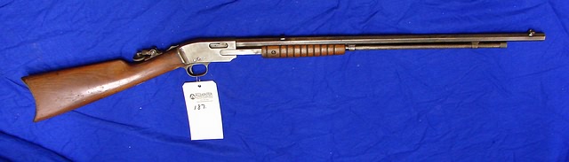 Appraisal: Meridan pump action rifle Cal octagon bbl SN Patina finish