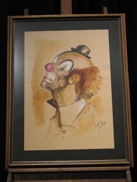 Appraisal: DIEGO CLOWN Print x in sight Framed