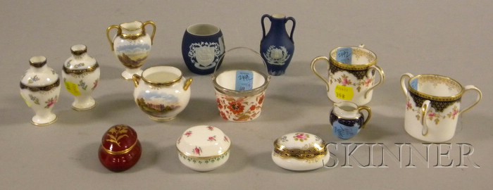 Appraisal: Thirteen Miniature and Small Wedgwood Decorated Porcelain and Jasper Items