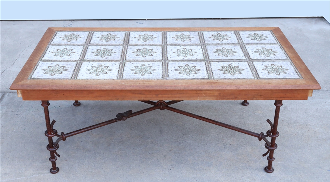 Appraisal: Mid-century coffee table in the style of Diego Giacometti wood