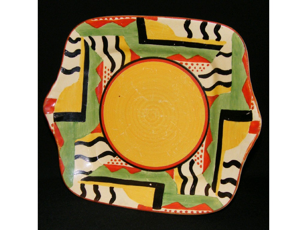 Appraisal: Rare Clarice Cliff 'Sunspots' Bizarre Leda plate shape wide Believed