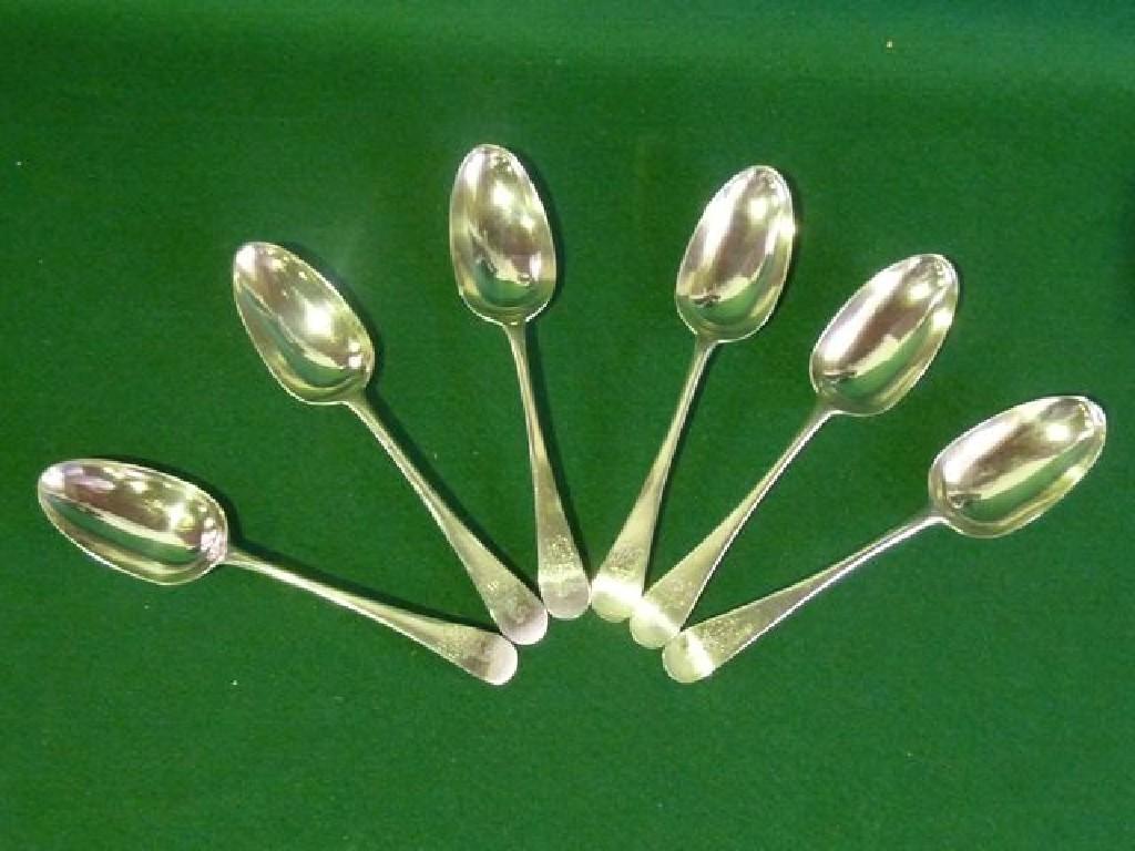 Appraisal: A crested set of six Georgian tablespoons hallmarks possibly for