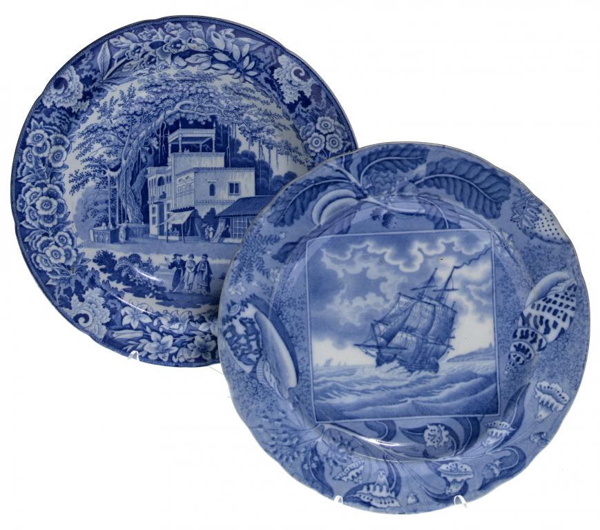 Appraisal: A BLUE PRINTED EARTHENWARE SHIPPING SERIES FRIGATE I PATTERN PLATE