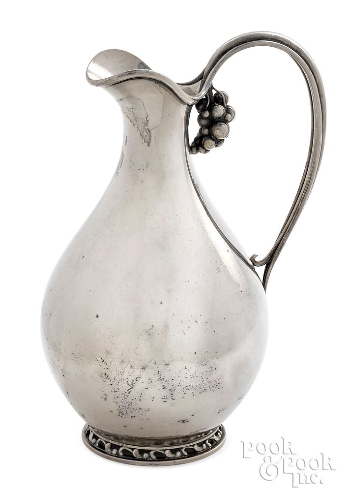 Appraisal: Danish modern style sterling silver pitcher Danish modern style sterling