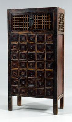 Appraisal: Chinese apothecary cabinet top compartment with open grid doors and