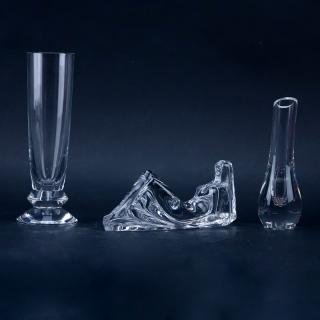 Appraisal: Lot of Three Baccarat Crystal Table Top Items Includes Vase